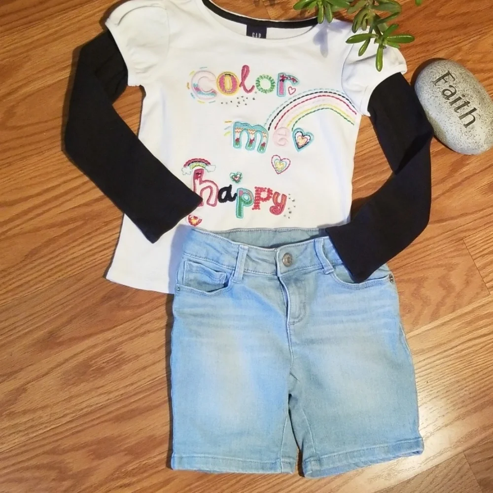 Gap top xs 4/5‎ an gymboree  shorts 4